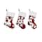 Reindeer and Snowflake Embroidered Christmas Stockings - 20" - Set of 3